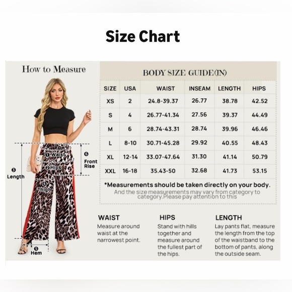 🆕Drawstring Leopard Print Color Block Side Striped Straight Leg Wide - Picture 3 of 3